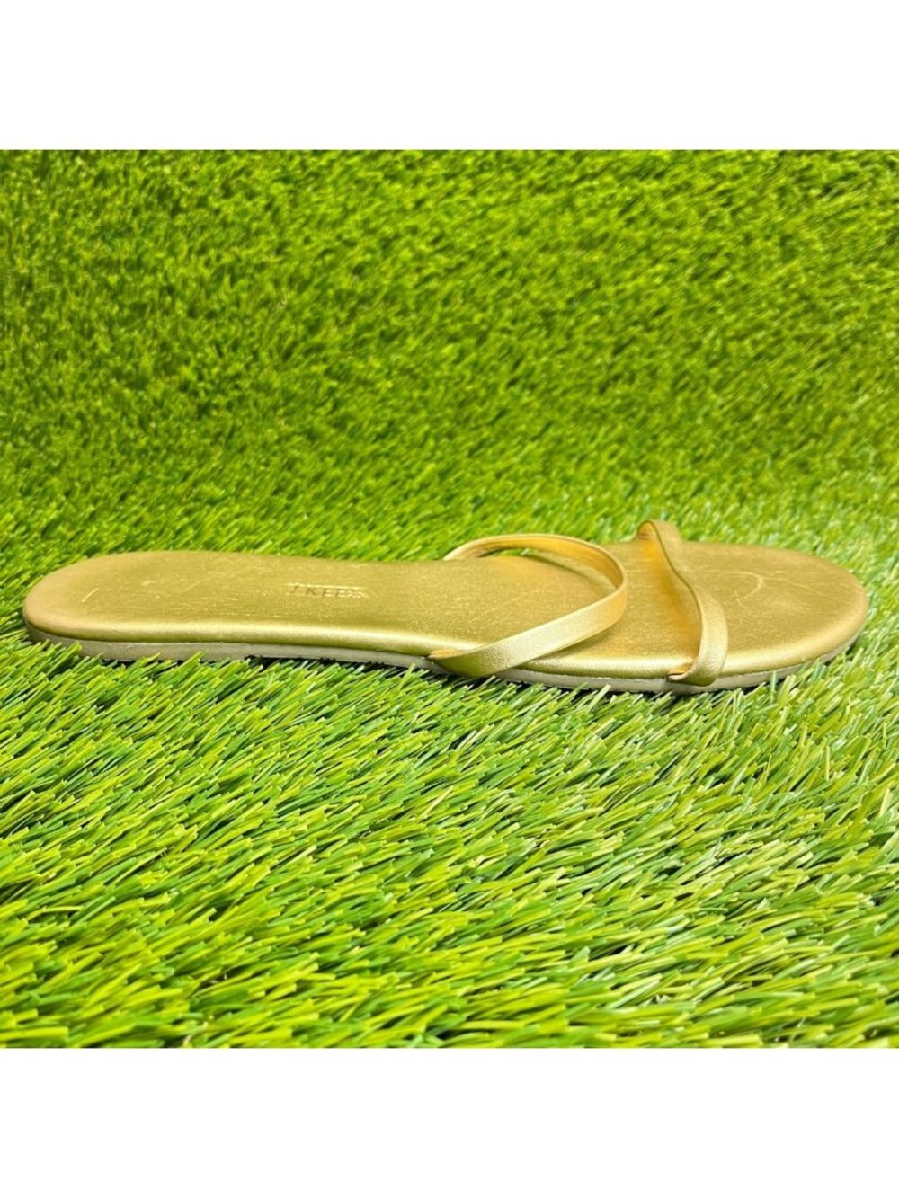 Tkees Gemma Womens Size 10 Gold Beach Walking Outdoor Classic Slide Sandals